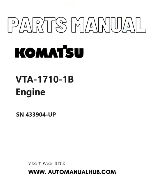 Komatsu VTA-1710-1B Engine Parts Manual SN 433904-UP PDF