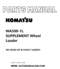 Komatsu WA500-1L SUPPLEMENT Wheel Loader Parts Manual SN 10420-UP & A10411-A20853 PDF