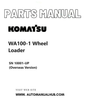 Komatsu WA100-1 Wheel Loader Parts Manual SN 10001-UP (Overseas Version) PDF
