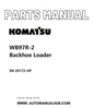 Komatsu WB97R-2 Backhoe Loader Parts Manual SN 20172-UP PDF
