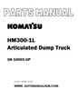 Komatsu HM300-1L Articulated Dump Truck Parts Manual SN 10001-UP - PDF