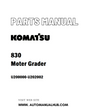 Komatsu 830 Moter Grader Parts Manual U200000-U202002 - PDF