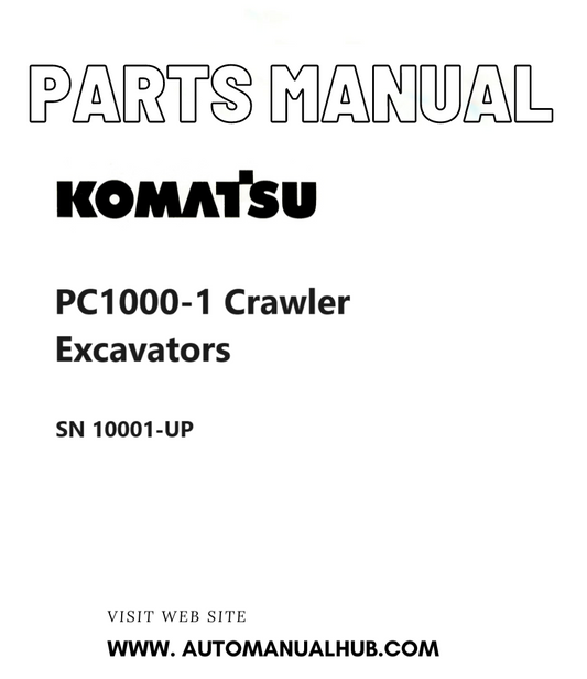 Komatsu PC1000-1 Crawler Excavators Parts Manual SN 10001-UP PDF