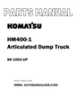 Komatsu HM400-1 Articulated Dump Truck Parts Manual SN 1001-UP - PDF