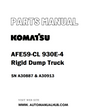 Komatsu AFE59-CL 930E-4 Rigid Dump Truck Parts Manual SN A30887 & A30913 - PDF 