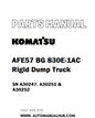 Komatsu AFE57 BG 830E-1AC Rigid Dump Truck Parts Manual SN A30247. A30251 & A30252 - PDF