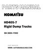 Komatsu HD405-7 Rigid Dump Trucks Parts Manual SN 3001-7593 - PDF