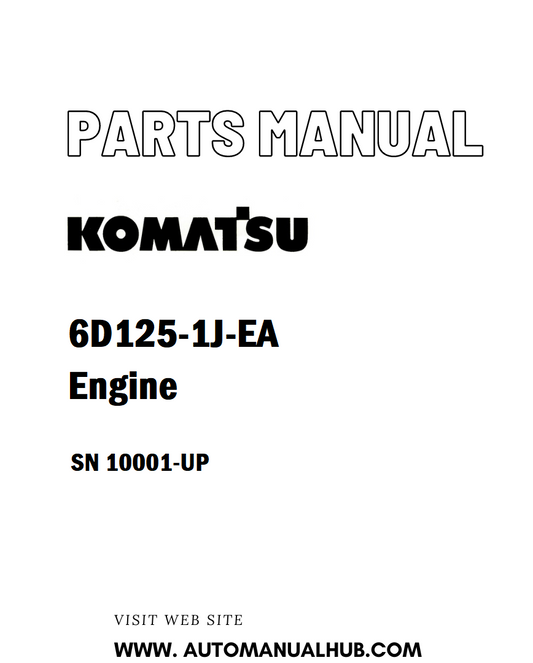 Komatsu 6D125-1J-EA Engine Parts Manual SN 10001-UP - PDF