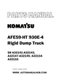 Komatsu AFE59-HT 930E-4 Rigid Dump Truck Parts Manual SN A32141-A32143, A32147-A32149, A32154-A32155 - PDF 