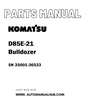 Komatsu D85E-21 Bulldozer Parts Manual SN 35001-36533 - PDF