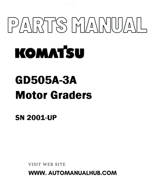 Komatsu GD505A-3A Motor Graders Parts Manual SN 2001-UP - PDF