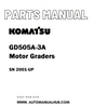 Komatsu GD505A-3A Motor Graders Parts Manual SN 2001-UP - PDF