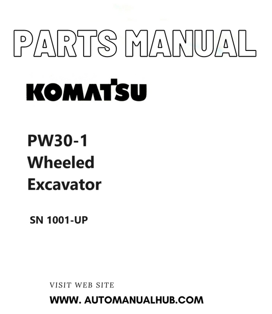 Komatsu PW30-1 Wheeled Excavator Parts Manual SN 1001-UP PDF