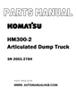 Komatsu HM300-2 Articulated Dump Truck Parts Manual SN 2001-2784 - PDF