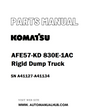 Komatsu AFE57-KD 830E-1AC Rigid Dump Truck Parts Manual SN A41127-A41134 - PDF 