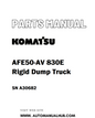 Komatsu AFE50-AV 830E Rigid Dump Truck Parts Manual SN A30682 - PDF