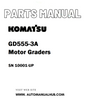Komatsu GD555-3A Motor Graders Parts Manual SN 10001-UP - PDF