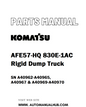 Komatsu AFE57-HQ 830E-1AC Rigid Dump Truck Parts Manual SN A40962-A40965, A40967 & A40969-A40970 - PDF
