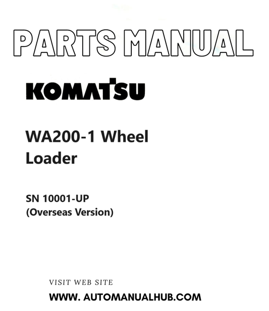 Komatsu WA200-1 Wheel Loader Parts Manual SN 10001-UP (Overseas Version) PDF