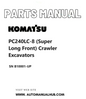 Komatsu PC240LC-8 (Super Long Front) Crawler Excavators Parts Manual SN B10001-UP PDF
