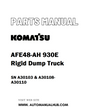 Komatsu AFE48-AH 930E Rigid Dump Truck Parts Manual SN A30103 & A30108-A30110 - PDF 