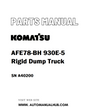 Komatsu AFE78-BH 930E-5 Rigid Dump Truck Parts Manual SN A40200 - PDF 