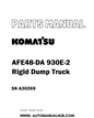 Komatsu AFE48-DA 930E-2 Rigid Dump Truck Parts Manual SN A30269 - PDF