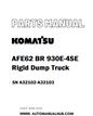 Komatsu AFE62 BR 930E-4SE Rigid Dump Truck Parts Manual SN A32102-A32103 - PDF 