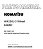 Komatsu WA250L-3 Wheel Loader Parts Manual SN 53001-UP (For North America/Chassis only) PDF