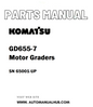 Komatsu GD655-7 Motor Graders Parts Manual SN 65001-UP - PDF