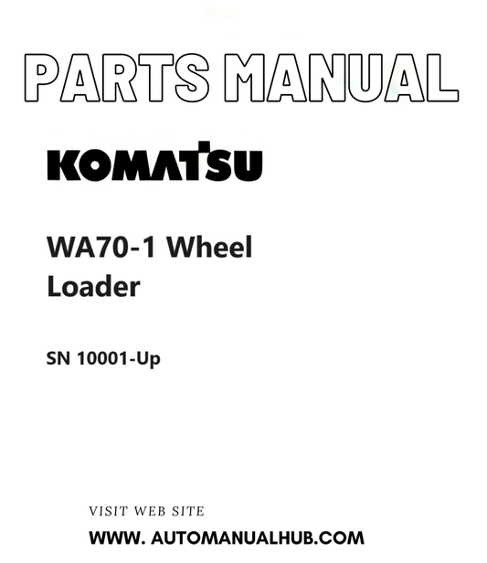 Komatsu WA70-1 Wheel Loader Parts Manual SN 10001-Up PDF