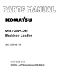 Komatsu WB150PS-2N Backhoe Loader Parts Manual SN A70010-UP PDF