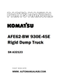 Komatsu AFE62-BW 930E-45E Rigid Dump Truck Parts Manual SN A32123 - PDF