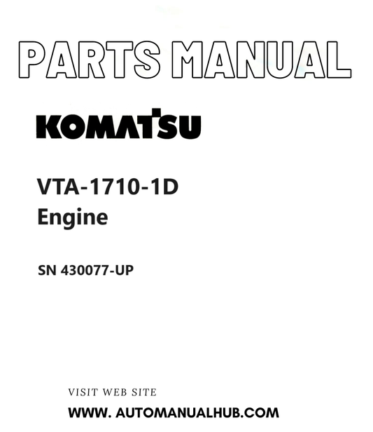 Komatsu VTA-1710-1D Engine Parts Manual SN 430077-UP PDF