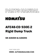 Komatsu AFE48-CD 930E-2 Rigid Dump Truck Parts Manual SN A30204 & A30205 - PDF 