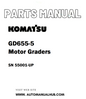 Komatsu GD655-5 Motor Graders Parts Manual SN 55001-UP - PDF