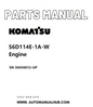Komatsu S6D114E-1A-W Engine Parts Manual SN 30456012-UP PDF