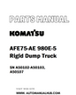Komatsu AFE75-AE 980E-5 Rigid Dump Truck Parts Manual SN A50102-A50103, A50107 - PDF