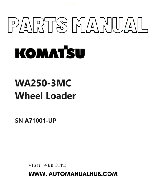 Komatsu WA250-3MC Wheel Loader Parts Manual SN A71001-UP PDF