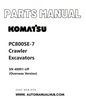 Komatsu PC800SE-7 Crawler Excavators Parts Manual SN 40001-UP (Overseas Version) PDF