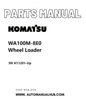 Komatsu WA100M-8E0 Wheel Loader Parts Manual SN H11201-Up PDF