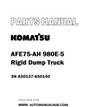 Komatsu AFE75-AH 980E-5 Rigid Dump Truck Parts Manual SN A50137-A50140 - PDF 