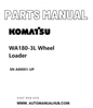 Komatsu WA180-3L Wheel Loader Parts Manual SN A80001-UP PDF