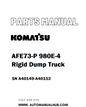 Komatsu AFE73-P 980E-4 Rigid Dump Truck Parts Manual SN A40149-A40153 - PDF