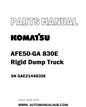 Komatsu AFE50-GA 830E Rigid Dump Truck Parts Manual SN GAE2144830E - PDF 