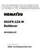 Komatsu D61PX-12A-W Bulldozer Parts Manual SN B3001-UP - PDF