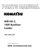 Komatsu WB140-2, 140F Backhoe Loader Parts Manual SN 11451-UP PDF