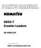 Komatsu D655-7 Crawler Loaders Parts Manual SN 40001-UP - PDF