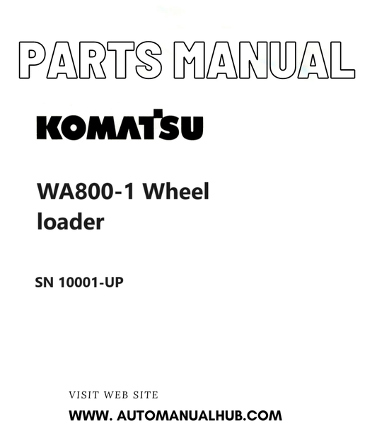 Komatsu WA800-1 Wheel loader Parts Manual SN 10001-UP PDF