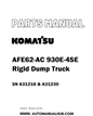 Komatsu AFE62-AC 930E-4SE Rigid Dump Truck Parts Manual SN A31218 & A31230 - PDF 